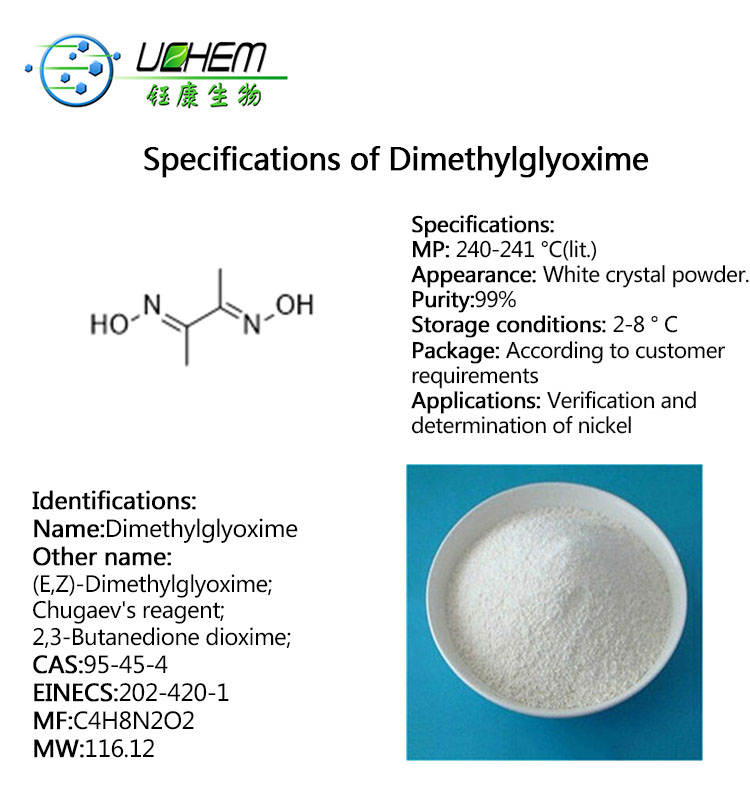 High quality 99% Dimethylglyoxime powder CAS 95-45-4 with prompt delivery