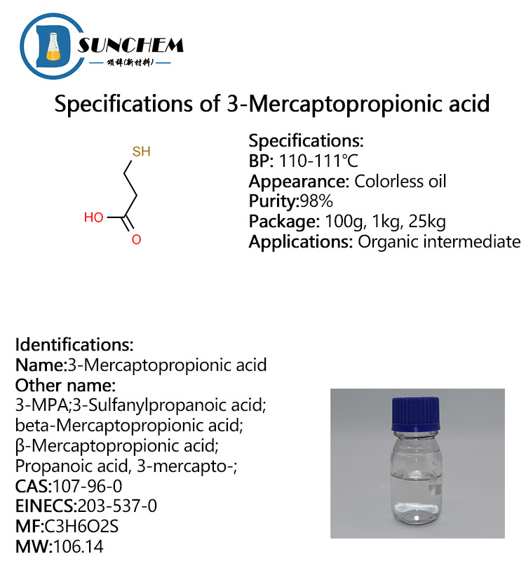 Factory supply 3-Mercaptopropionic acid 3-MPA CAS 107-96-0