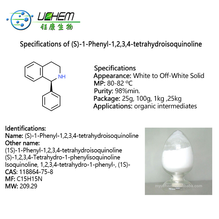 Wholesale high quality (S)-1-Phenyl-1,2,3,4-tetrahydroisoquinoline cas 118864-75-8