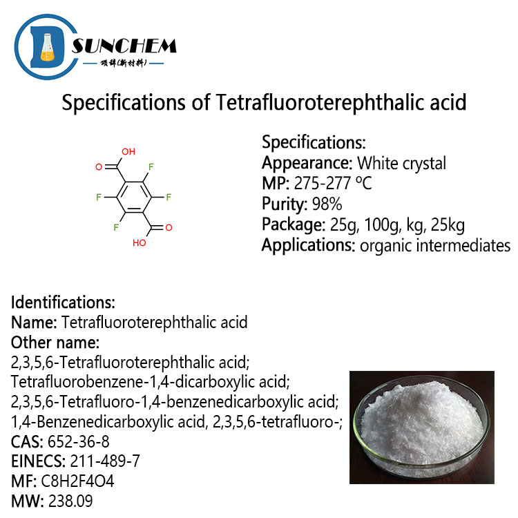 Top quality Tetrafluoroterephthalic acid CAS 652-36-8 with competitive price