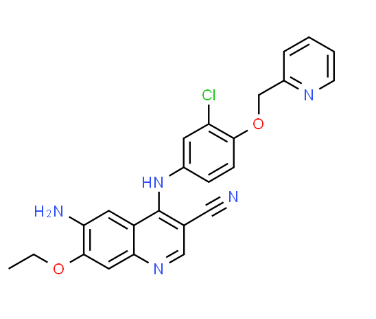 6-amino-4-(3-chloro-4-(pyridin-2-ylmethoxy)phenylamino)-7-ethoxyquinoline-3-carbonitrile cas 848139-78-6