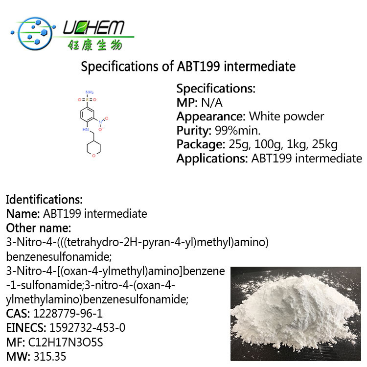 Factory supply 3-Nitro-4-[[(tetrahydropyran-4-yl)methyl]amino]benzenesulfonamide cas 1228779-96-1