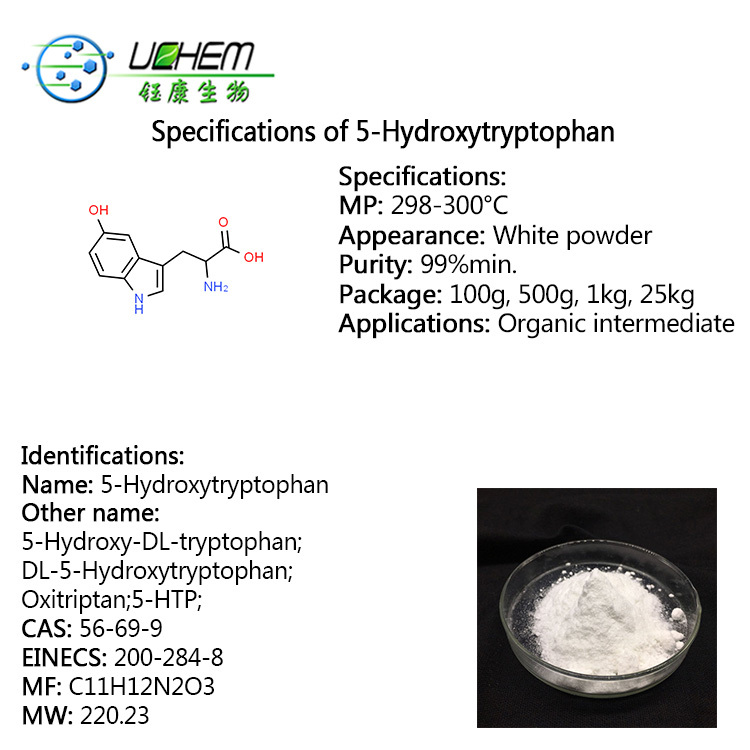 High quality 5-Hydroxytryptophan powder CAS 56-69-9 with best price