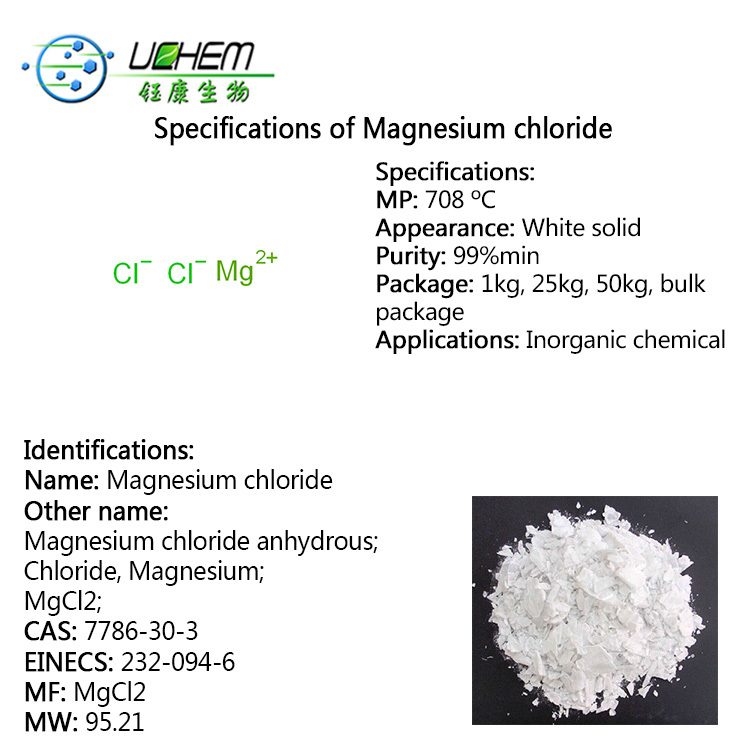 Top quality 99% Magnesium chloride anhydrous powder cas 7786-30-3 with best price