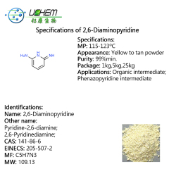 Factory Supply High Purity 2-6-Diaminopyridine / pyridine-2-6-diyldiamine CAS 141-86-6
