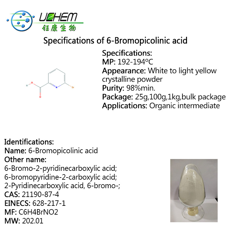 Bulk Stock High Quality 6-bromopicolinic acid CAS 21190-87-4