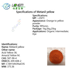 Hot selling high cas 587-98-4 Acid Yellow 36 / Metanil yellow with best price