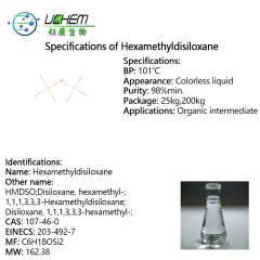 High purity 99% HMDSO Hexamethyldisiloxane cas 107-46-0 with factory price