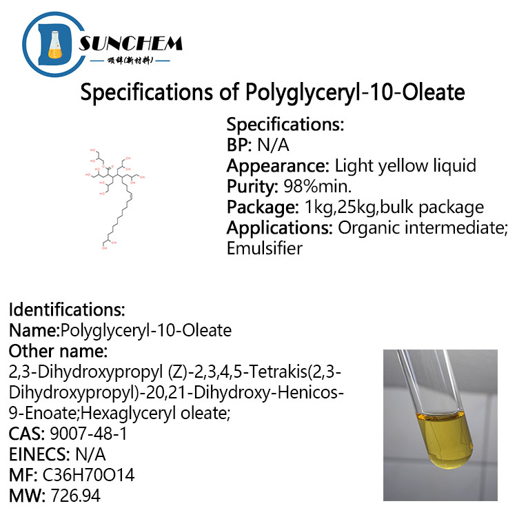 Factory supply Polyglyceryl-10 Oleate cas 9007-48-1 With Fast Delivery