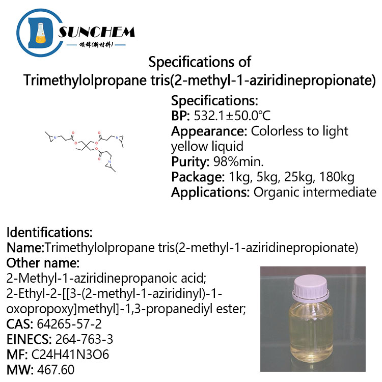 Factory supply Trimethylolpropane tris(2-methyl-1-aziridinepropionate) CAS 64265-57-2