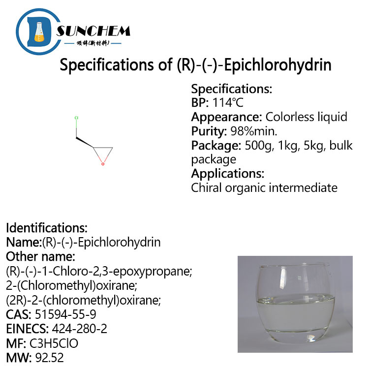 Factory price (R)-Epichlorohydrin / (R)-1-Chloro-2,3-epoxypropane CAS 51594-55-9