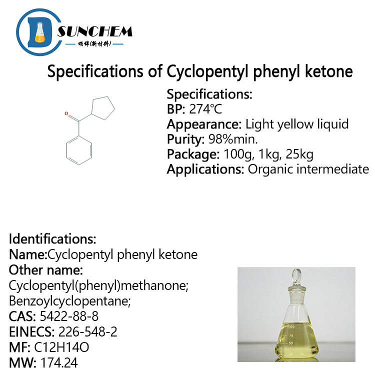 High Quality 99% CYCLOPENTYL PHENYL KETONE CAS NO 5422-88-8