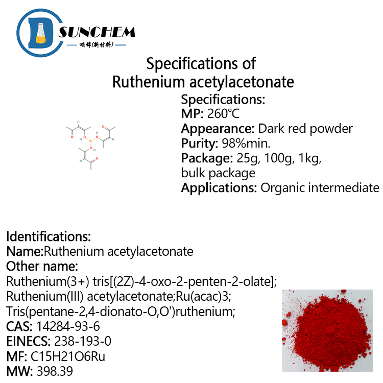Big discount 99% Ruthenium acetylacetonate CAS 14284-93-6 With best quality