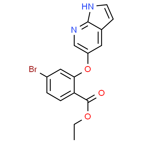 Ethyl 4-bromo-2-(1H-pyrrolo[2,3-b]pyridin-5-yloxy)benzoate CAS NO 1630101-74-4