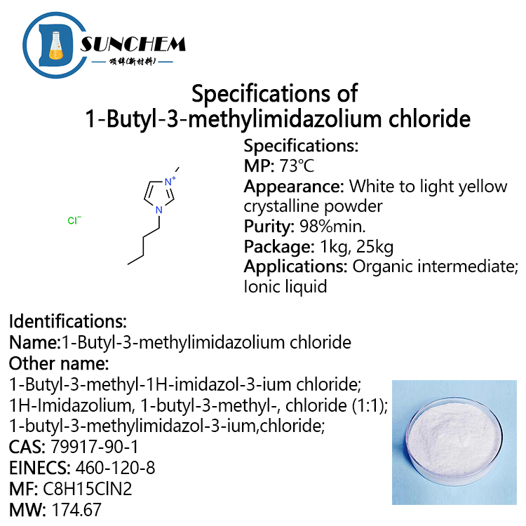 Top quality 1-Butyl-3-methylimidazolium chloride with best price CAS 79917-90-1