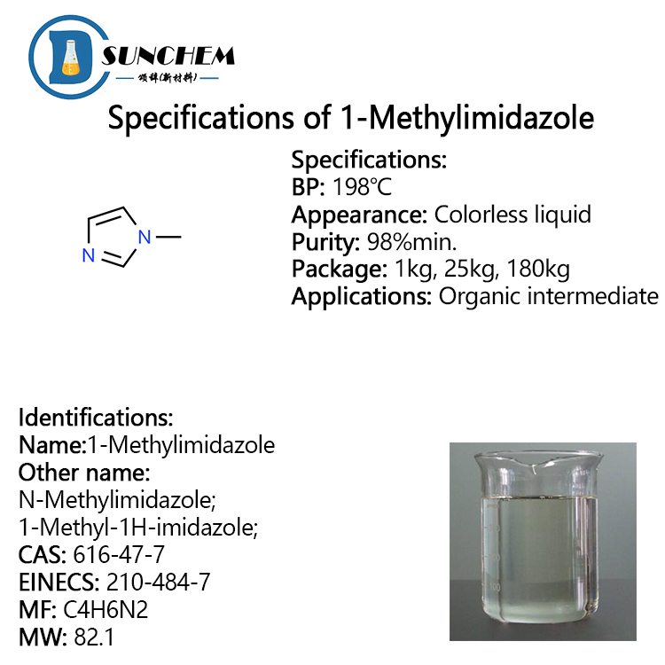 Factory supply Methylimidazole / N-Methylimidazole / 1-Methylimidazole cas 616-47-7