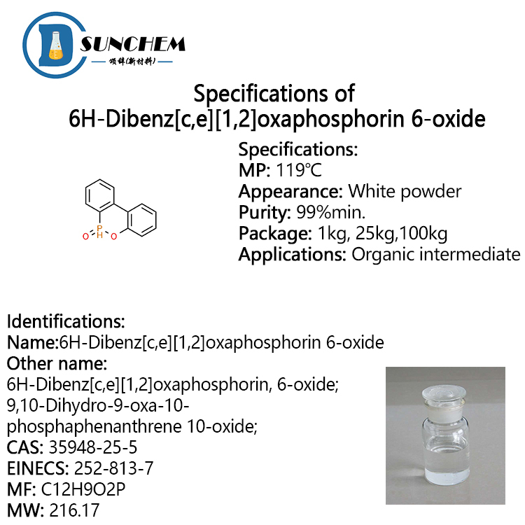 Factory Supplier 9,10-Dihydro-9-oxa-10-phosphaphenanthrene 10-oxide CAS 35948-25-5 DOPO