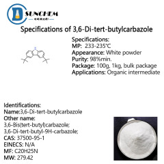 Factory supply 3,6-Bis(tert-butyl)carbazole / 3,6-Di-tert-butylcarbazole cas 37500-95-1