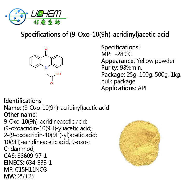 High quality (9-Oxo-10(9h)-acridinyl)acetic acid CAS 38609-97-1 With Competitive Price