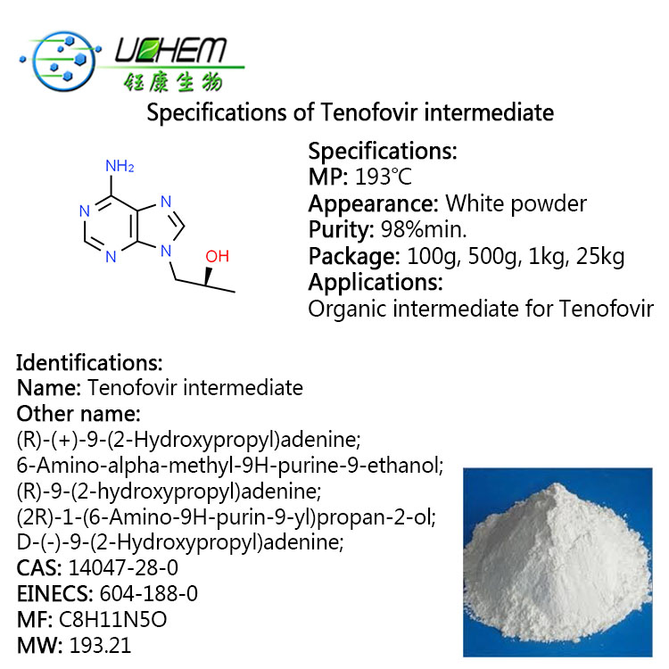 High purity (R)-(+)-9-(2-Hydroxypropyl)adenine with best price CAS 14047-28-0