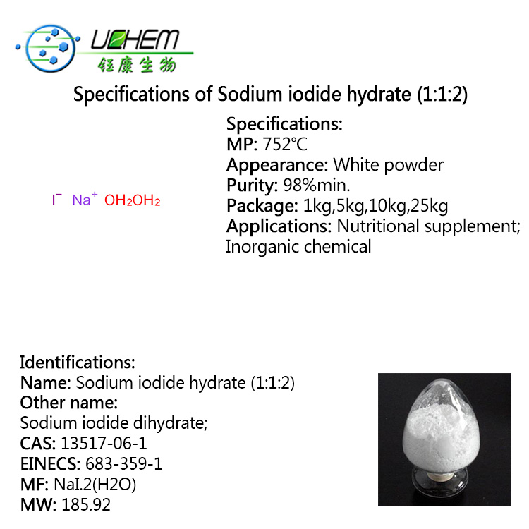 Best price high quality 98% Sodium iodide dihydrate cas 13517-06-1 with fast delivery