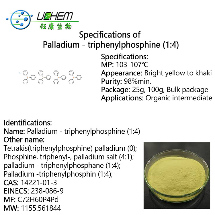 Hot Selling Tetrakis(triphenylphosphine)palladium CAS 14221-01-3