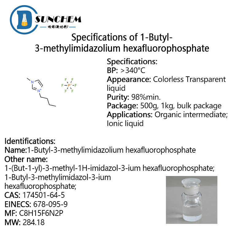Factory supply 1-Butyl-3-methylimidazolium hexafluorophosphate CAS 174501-64-5