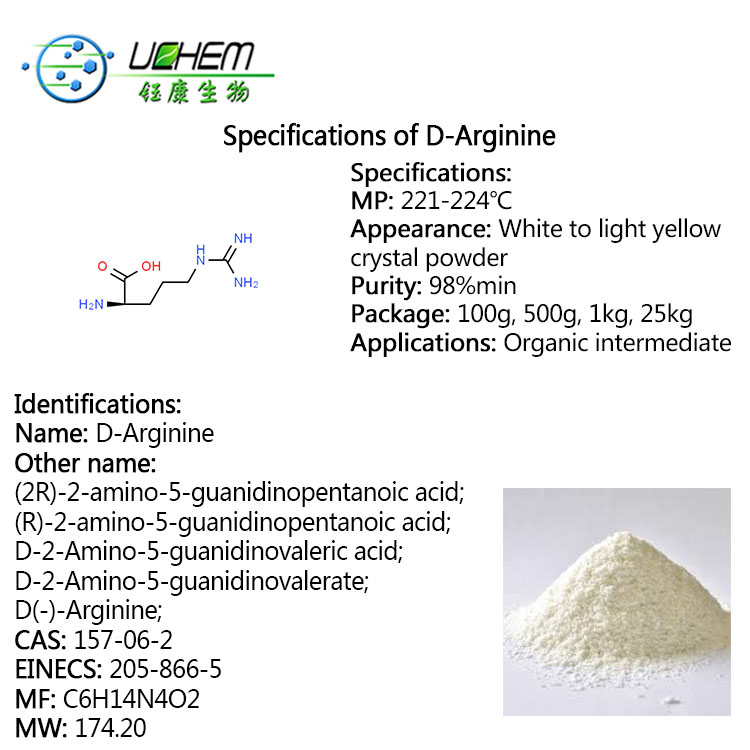 High Purity Wholesales price D-arginine Cas No 157-06-2 D-Arginine Powder