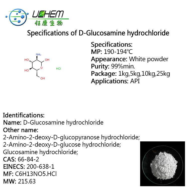 High quality D-Glucosamine hydrochloride cas 66-84-2