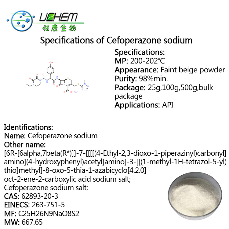 High Purity Cefoperazone sodium CAS 62893-20-3