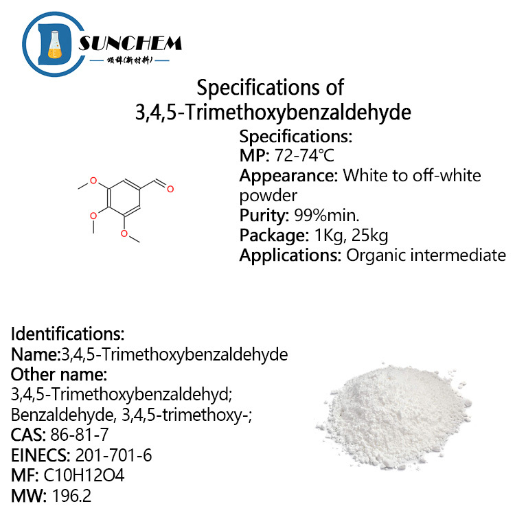 High quality 3,4,5-Trimethoxybenzaldehyde CAS 86-81-7