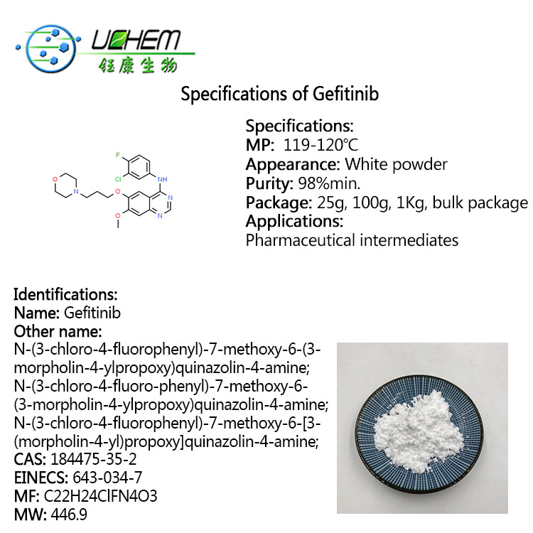 Hot selling high quality Gefitinib cas 184475-35-2 with reasonable price