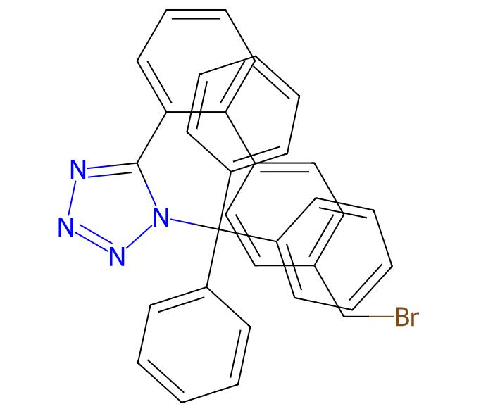 Manufacturers supply 5-(4'-Bromomethyl-1,1'-biphenyl-2-yl)-1-triphenylmethyl-1H-tetrazole cas 124750-51-2