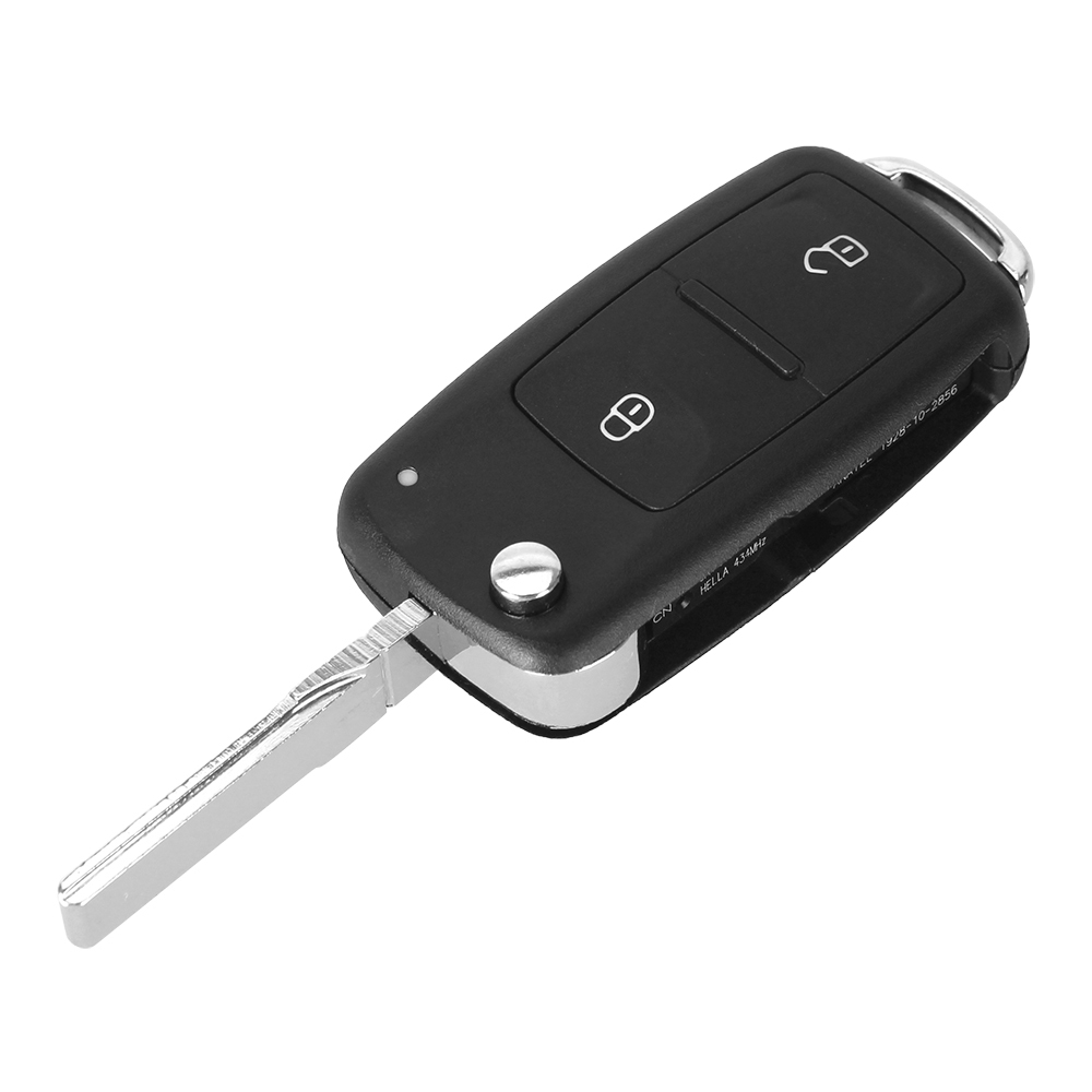 For VW NEW 2 Button Flip Remote Key shell HU66 blade with Pin hole