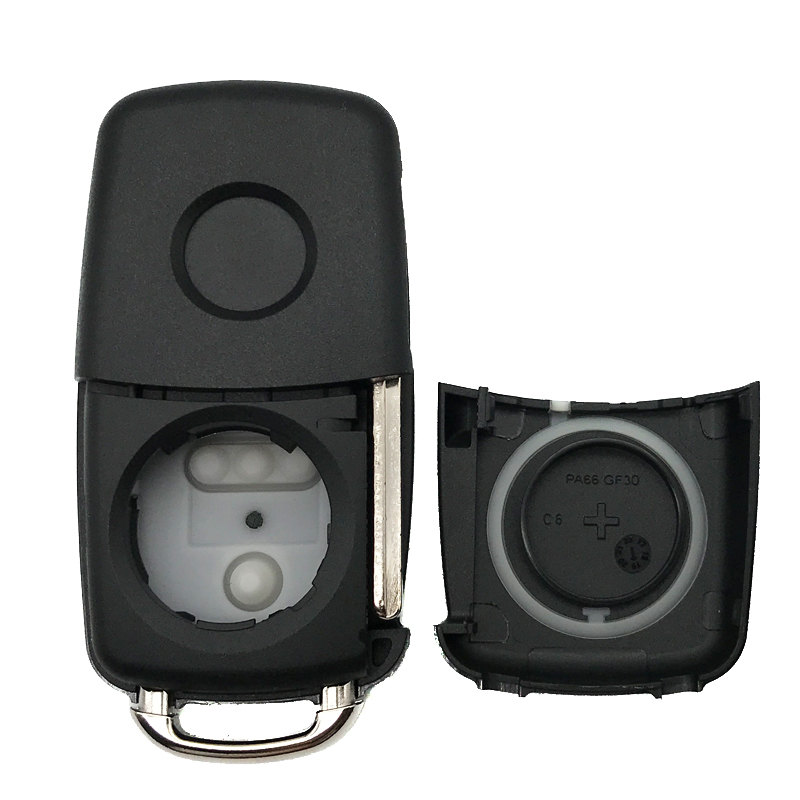For VW NEW 2 Button Flip Remote Key shell HU66 blade with Pin hole