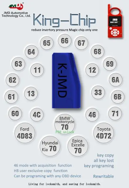 Original JMD king blue Chip Universal Chips Replace JMD 46/4C/4D/G/48 Chip