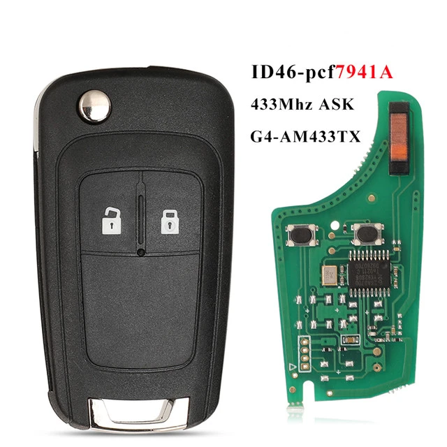 For Opel flip 2 Buttons G4-AM433TX 433Mhz ID46-PCF7941 Car Remote Key