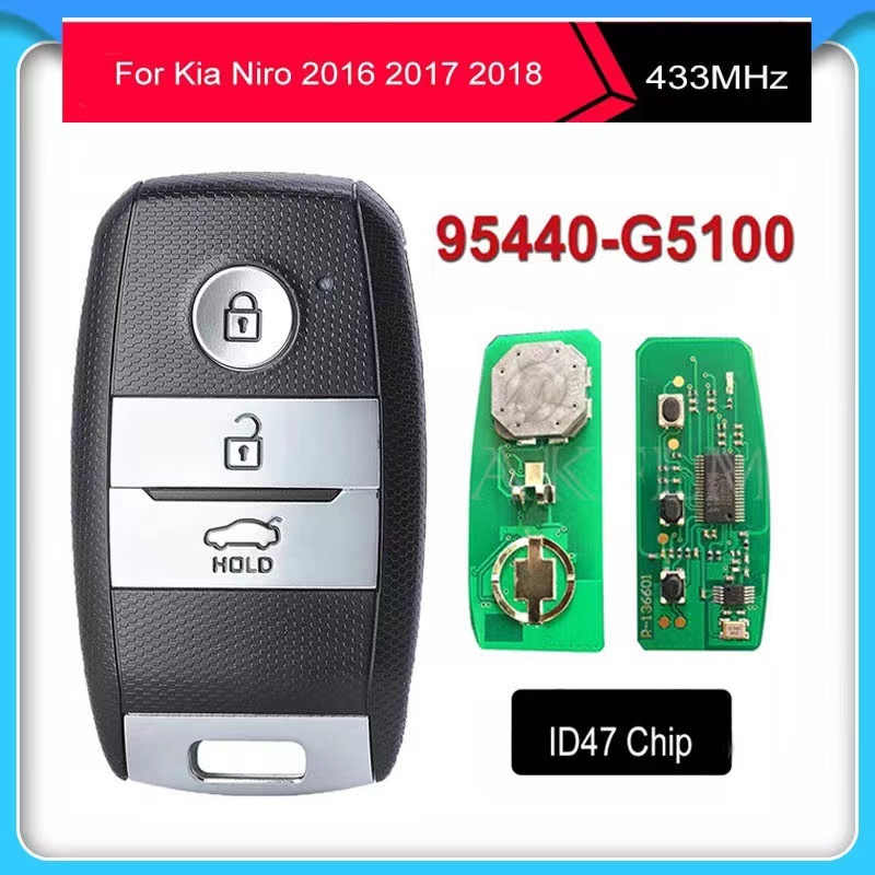 For Kia Niro 2016-2018 year keyless car remote Key 3 Buttons 433mhz with id47 chip FCCID 95440-G5100
