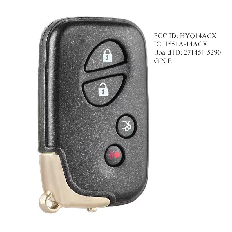 For Lexus 4 Button RX350 450 460 2010-2015 FSK 315 MHz/433MHZ smart Remote Key Board 5290 / ID74-WD04 CHIP / FCC ID: HYQ14ACX 