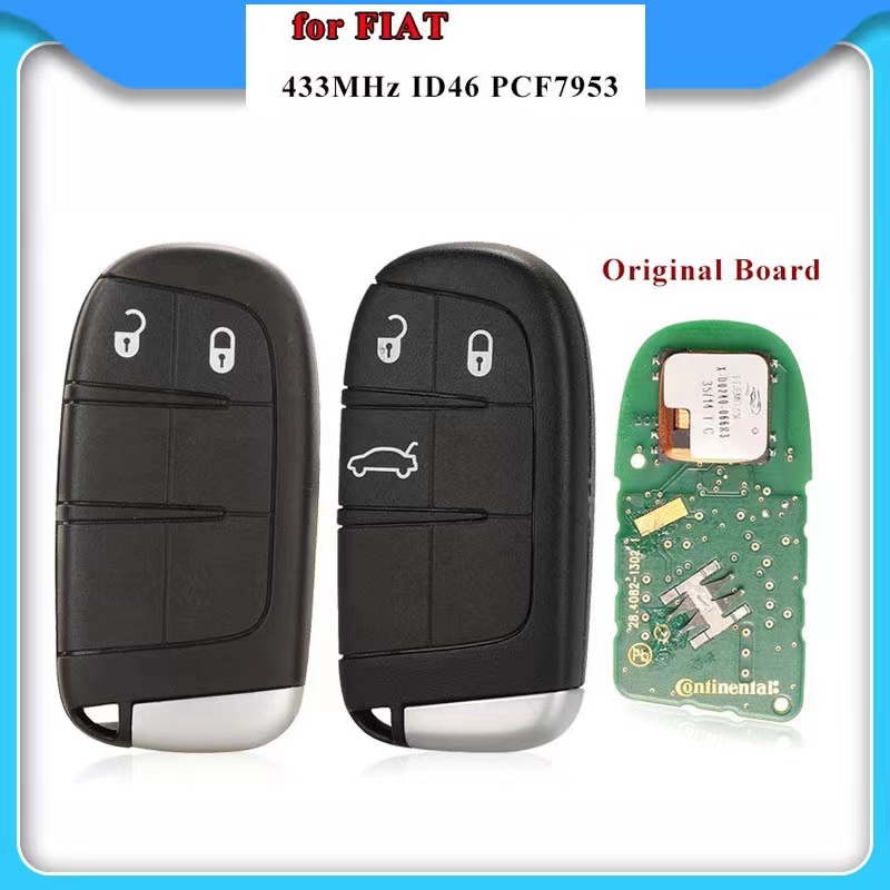 For Original Fiat 500 500L 2 3 button Smart Keyless go Remote Key 433MHz with PCF7953 chip FCC ID: M3N-40821302
