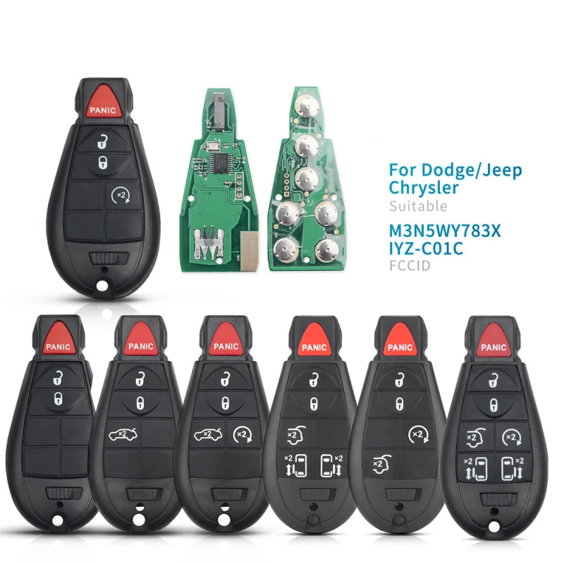 For Jeep Chrysler Dodge Remote Car Key 2/3/4/5/6 Buttons 315mhz / 433mhz with ID46 chip FCCID: M3N5WY783X IYZ-C01C