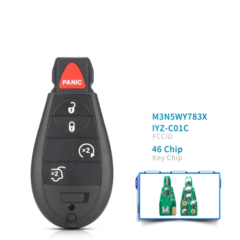 For Jeep Chrysler Dodge Remote Car Key 2/3/4/5/6 Buttons 315mhz / 433mhz with ID46 chip FCCID: M3N5WY783X IYZ-C01C