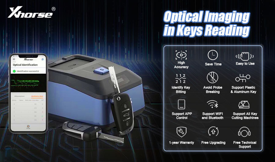 Xhorse Key Reader XDKP00GL Blade Skimmer Key Identification Device Work with Xhorse APP and Xhorse Key Cutting Machine