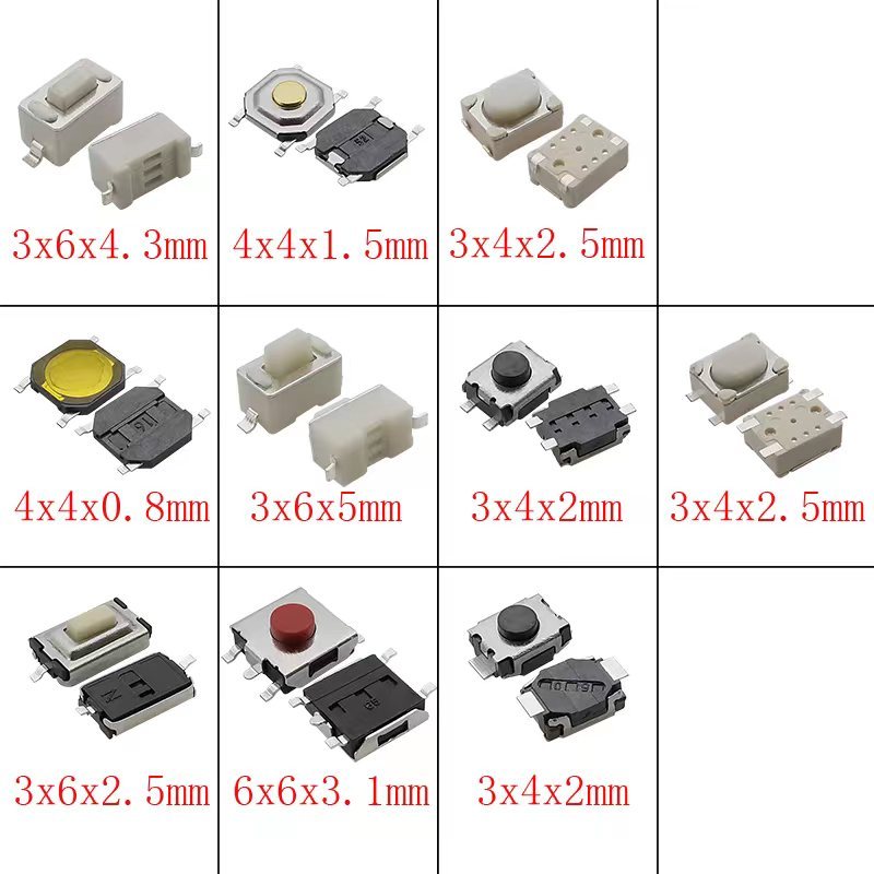Hot Sale 250PCS 10 Types remote key Microswitch Button