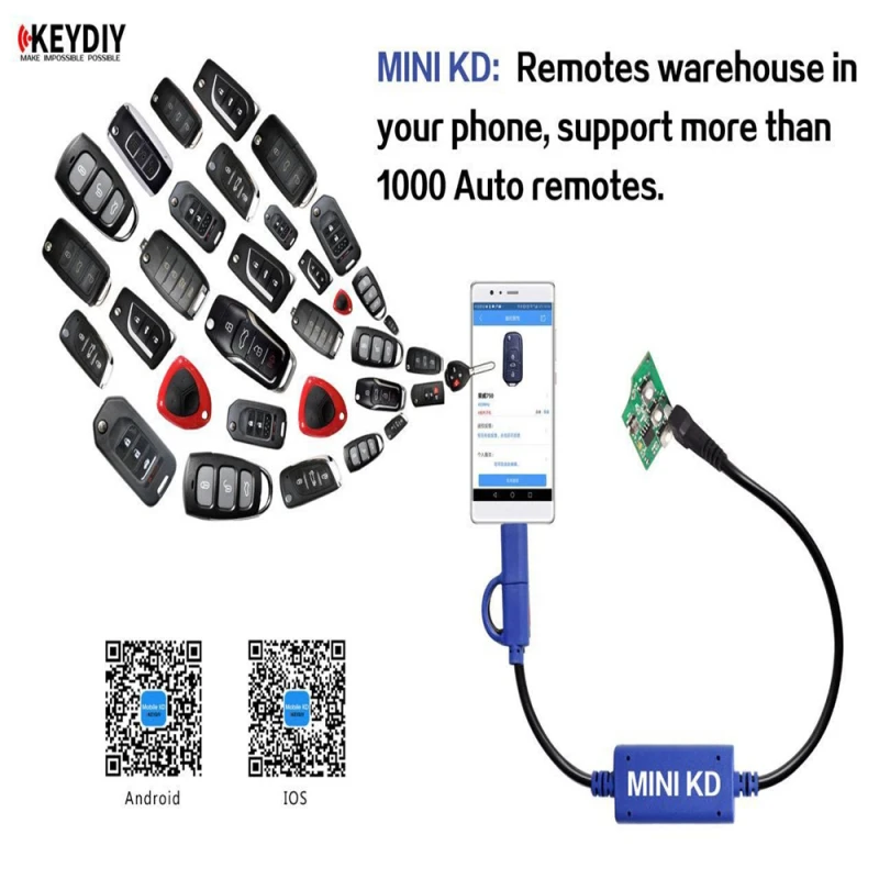 Original KEYDIY Mini KD Key Maker Generator Remotes Warehouse in Your Phone Support Android Make More Than 1000 Auto Remotes