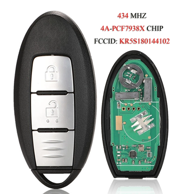For Nissan X-trail Qashqai 2014-2017 2 3 button 433mhz remote keyless key with HITAG AES 4A chip