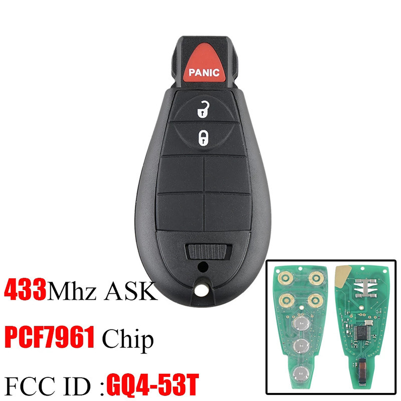 For Dodge RAM 1500 2500 3500 2013-2018 433Mhz PCF7961 Chip Remote Key  FCCID: GQ4-53T
