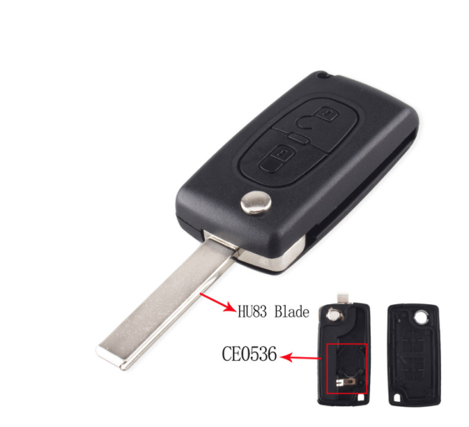 For Peugeot 2/3 buttons with HU83 blade flip remote key shell