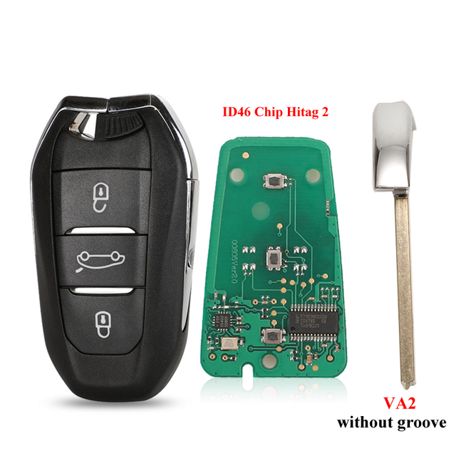 For Peugeot 301 308 508 3008 5008 keyless go Smart Remote key 434Mhz ID46 Hitag2 4A Hitag-AES VA2/HU83 Blade
