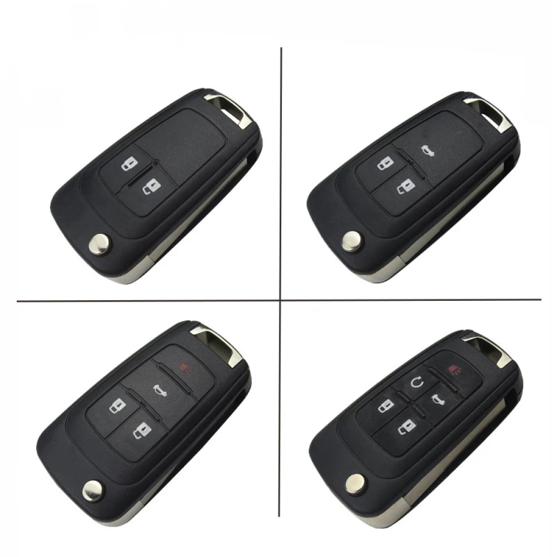 For Chevrolet 2 /3/ 4 /5 button flip remote key shell with hu100 blade